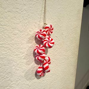 Peppermint Cluster Ornament with Glitter